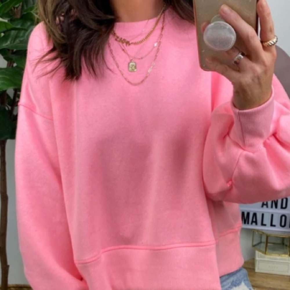 Bright pink sweatshirt